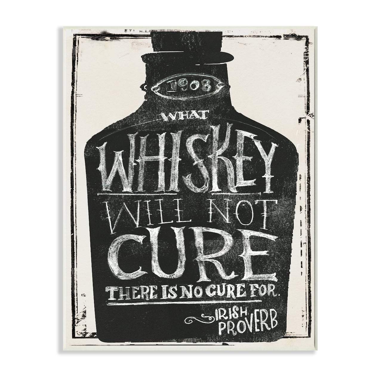 Stupell Industries Distressed Rustic What Whiskey Won't Cure Phrase Wall Plaque